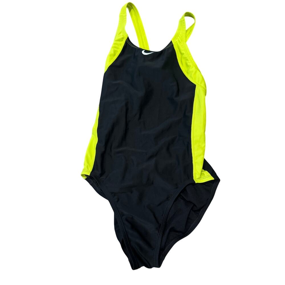 Nike Women's One Piece Swimsuit Neon Yellow Black Size 10